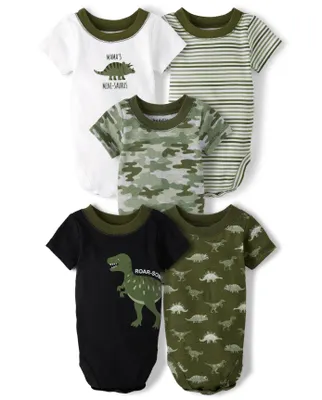 Baby Boys Dino Bodysuit 5-Pack