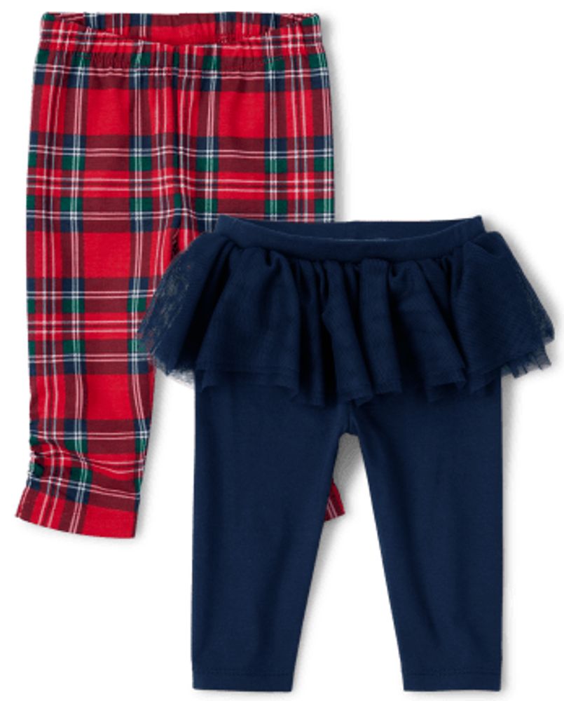 Baby Girls Plaid Tutu Pants 2-Pack