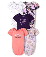 Baby Girls Floral Bodysuit 5-Pack