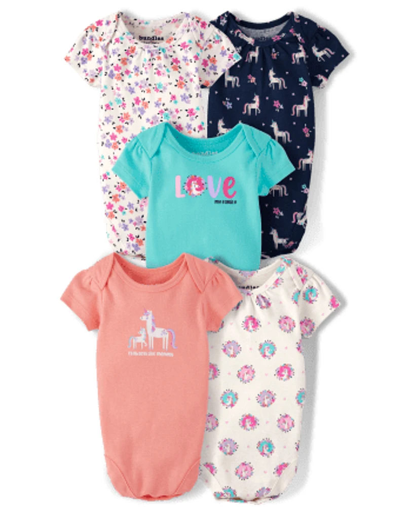 Lot de 5 cache-couches licorne bébé fille