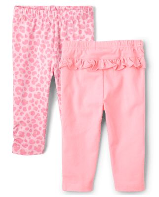 Baby Girls Leopard Ruffle Pants 2-Pack