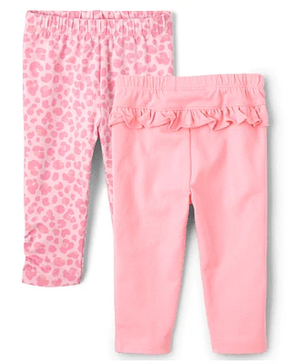 Lot de 2 pantalons à volants léopard pour bébé fille