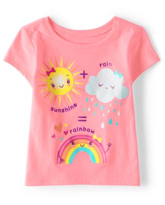 Baby and Toddler Girls Rainbow Graphic Tee