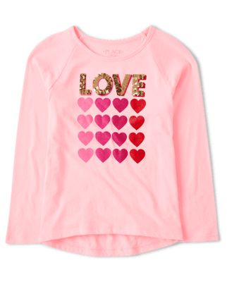 Girl's Valentine's Day High Low Top