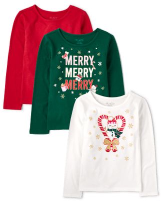 Girls Christmas Top 3-Pack