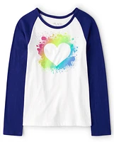 Girls Rainbow Heart Top