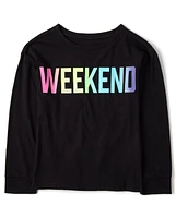 Girls Rainbow Weekend Top