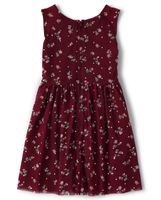 Girls Floral Mesh High Low Dress