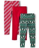 Girls Christmas Leggings 3-Pack