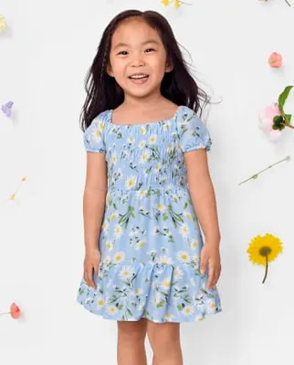 Toddler Girls Floral Tiered Dress