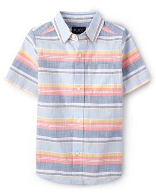 Boys Matching Family Striped Pocket Shirt