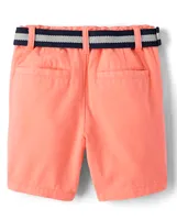 Baby And Toddler Boys Belted Chino Shorts