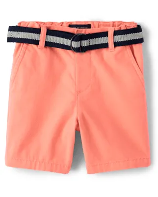 Baby And Toddler Boys Belted Chino Shorts