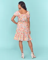 Womens Mommy And Me Floral Tiered Dress