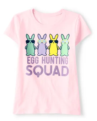 Girls Matching Family Egg Hunting Squad Graphic Tee