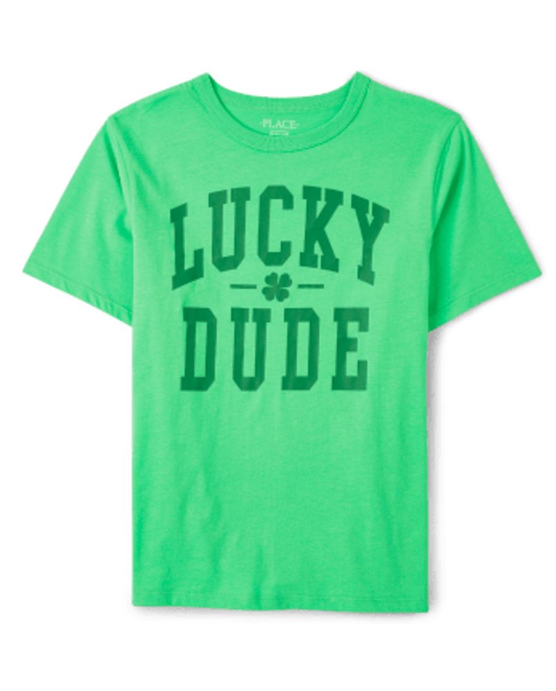 Boys Matching Family Lucky Dude Graphic Tee