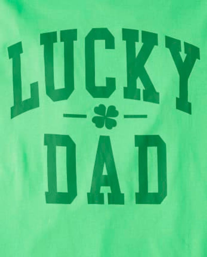 Mens Matching Family Lucky Dad Graphic Tee