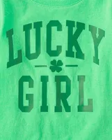 T-shirt graphique Lucky Girl assorti pour bébé et toute-petite fille