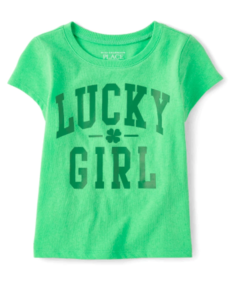 T-shirt graphique Lucky Girl assorti pour bébé et toute-petite fille