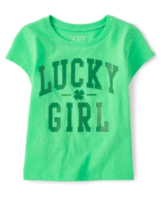 T-shirt graphique Lucky Girl assorti pour bébé et toute-petite fille