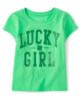 T-shirt graphique Lucky Girl assorti pour bébé et toute-petite fille