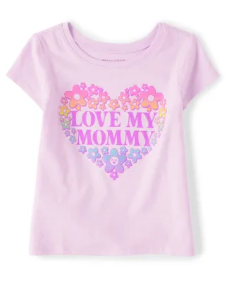 Baby And Toddler Girls Love Mommy Graphic Tee