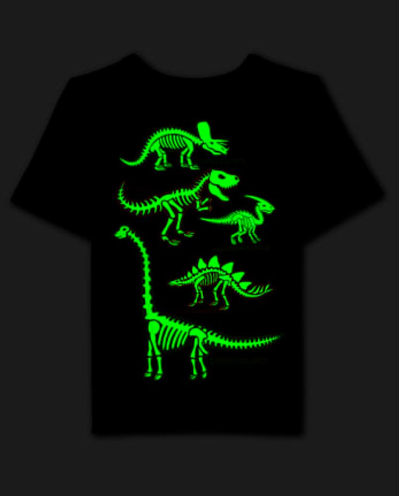 Baby And Toddler Boys Glow Dinos Graphic Tee