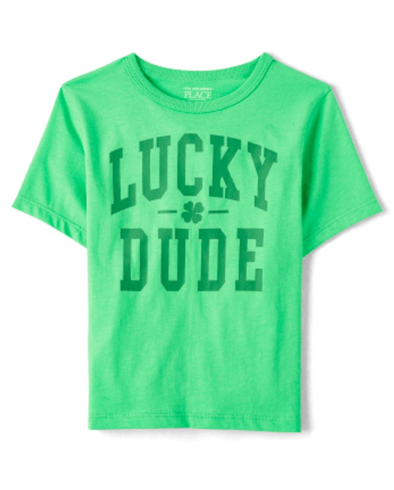 Baby And Toddler Boys Matching Family Lucky Dude Graphic Tee