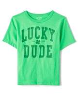 T-shirt graphique Lucky Dude assorti pour bébé et tout-petit garçon