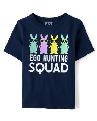 Baby And Toddler Boys Matching Family Egg Hunting Squad Graphic Tee