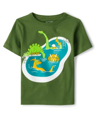 Baby And Toddler Boys Dino Pool Graphic Tee