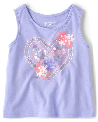Baby And Toddler Girls Heart Graphic Tank Top
