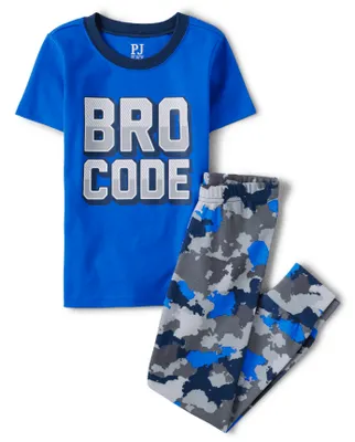 Boys Bro Code  Snug Fit Cotton Pajamas