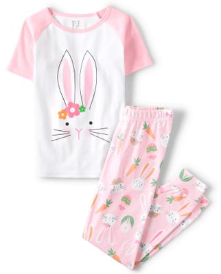 Girls Matching Family Easter Bunny Snug Fit Cotton Pajamas
