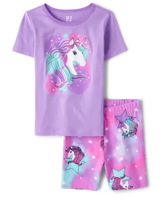 Girls Unicorn Snug Fit Cotton Pajamas