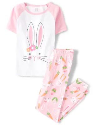 Girls Matching Family Easter Bunny Snug Fit Cotton Pajamas