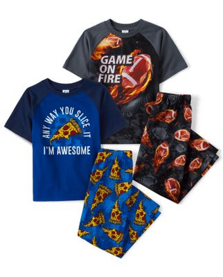 Boys Pizza Football Pajamas 2-Pack