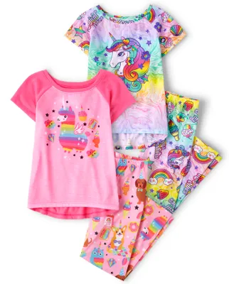 Girls Unicorn Llama Pajamas 2-Pack