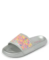 Girls Shakey Star Glitter Slides