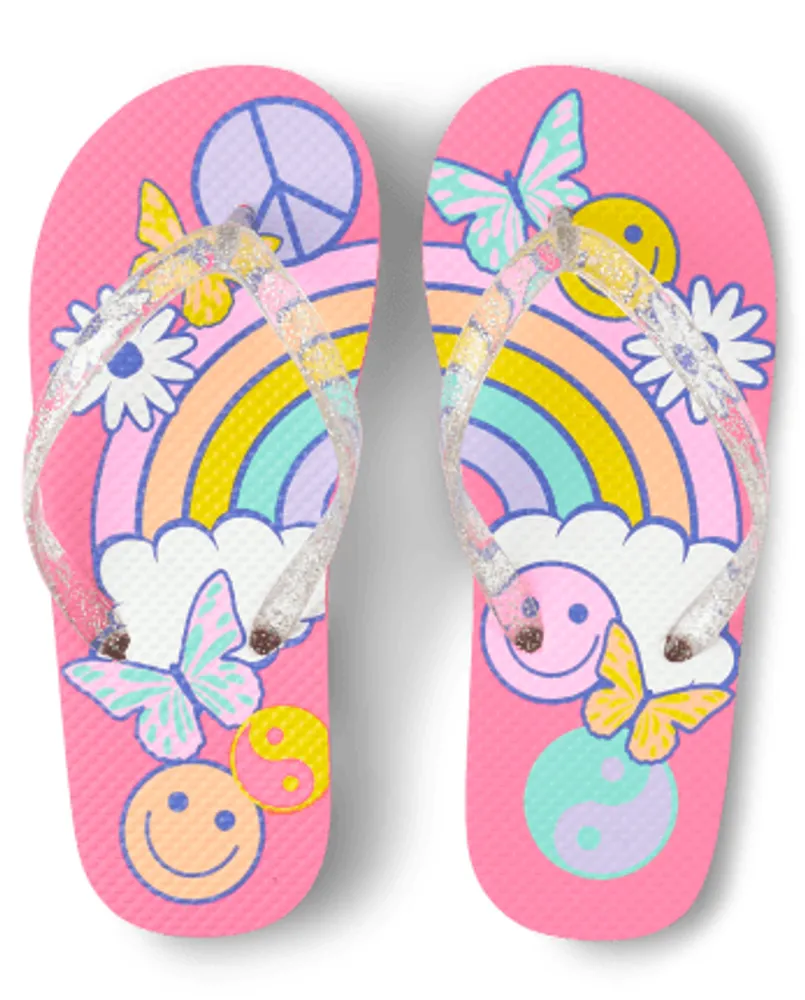 Toddler Girls Rainbow Flip Flops