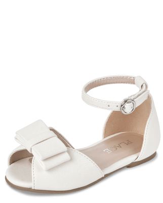 Toddler Girls Bow Open Toe Ballet Flats