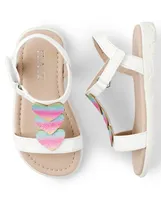 Toddler Girls Rainbow Heart Sandals