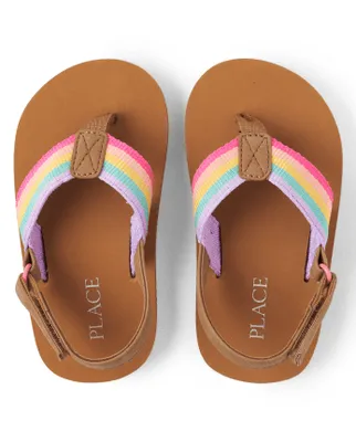 Toddler Girls Rainbow Flip Flops