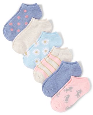 Girls Daisy Ankle Socks 6-Pack