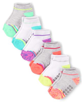 Toddler Girls Cushioned Ankle Socks 6-Pack