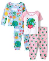 Baby And Toddler Girls Earth Snug Fit Cotton Pajamas 2-Pack