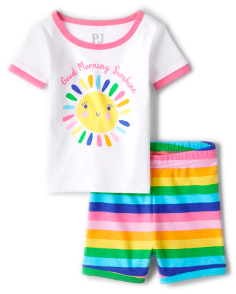 Pyjama en coton ajusté Sunshine pour bébé et toute-petite fille