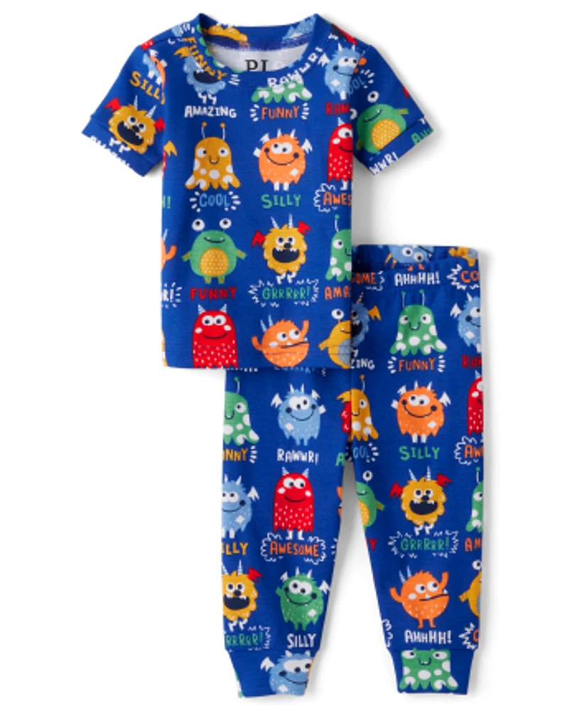 Baby And Toddler Boys Monster Snug Fit Cotton Pajamas