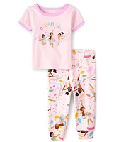 Baby And Toddler Girls Dancer Snug Fit Cotton Pajamas