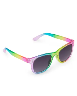 Girls Jeweled Rainbow Ombre Traveler Sunglasses